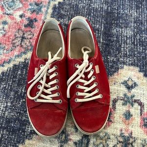 Women's ECCO Soft 7 Suede Leather Lace-Up Sneakers